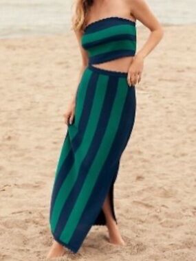 Anthropologie Mandy Knit Striped Midi Skirt